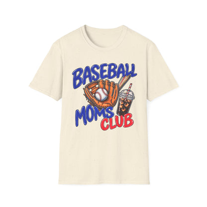 Baseball Moms Club T‑Shirt — Cute Baseball Glove & Snack Design