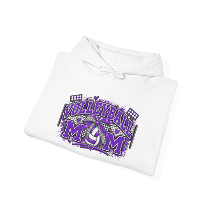 Volleyball Mom Hoodie – Purple Team Spirit Graphic