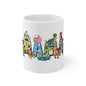 11oz Character Name Collage Mug — Colorful Cartoon Letter Art