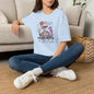 Skull With Drink T-Shirt — "I Fully Intend to Have a Nice Time" Gothic Floral Tee