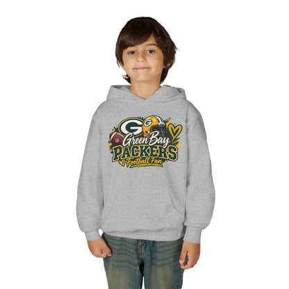 Green Bay Packers Youth Football Fan Hoodie – Team Logo Pullover