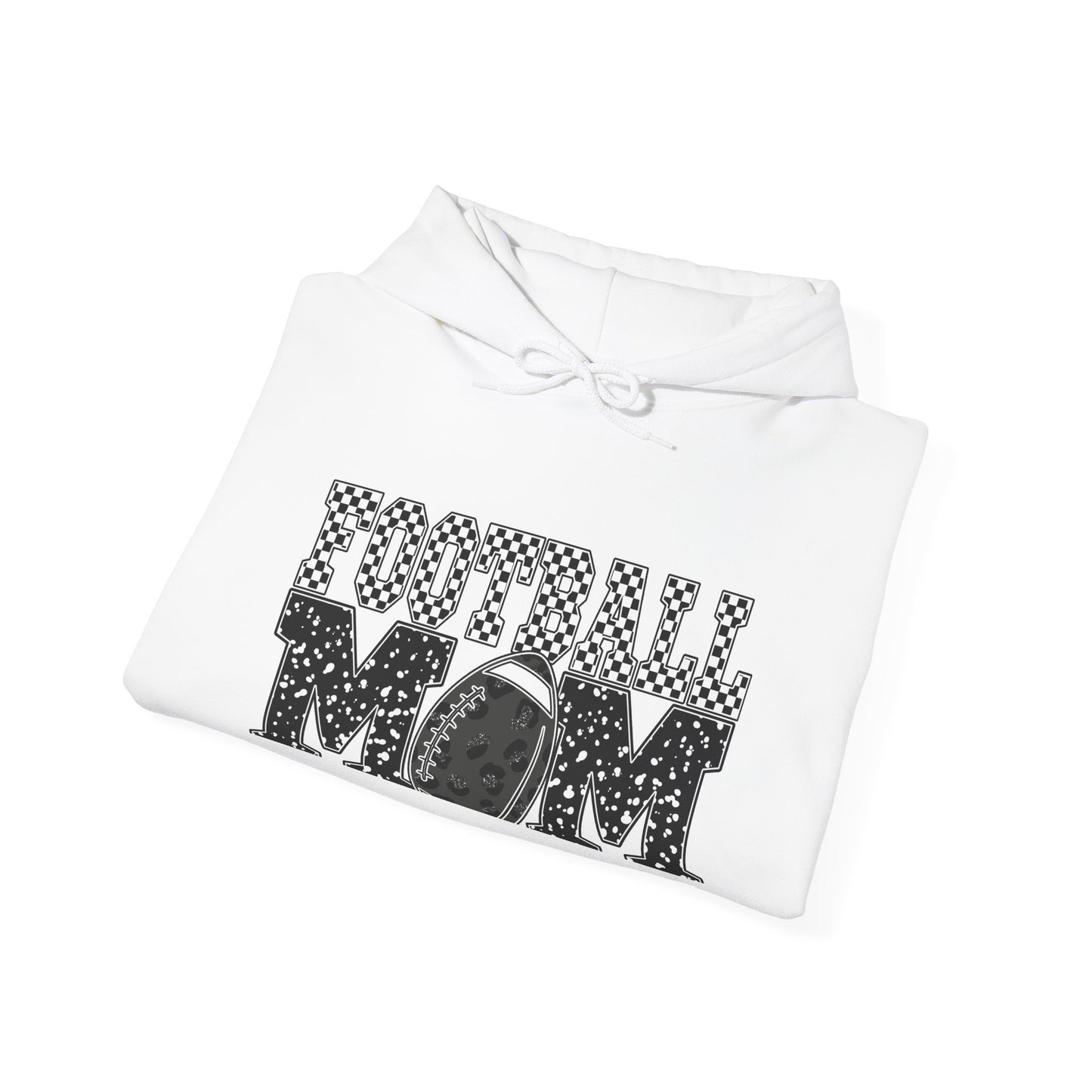 Football Mom Hoodie - Vintage Grunge Football Graphic
