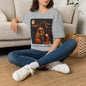 Halloween Vibes T‑Shirt — Retro Witchy Girl with Pumpkins & Moon