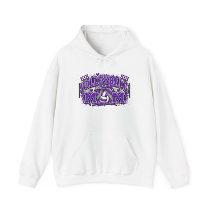 Volleyball Mom Hoodie – Purple Team Spirit Graphic