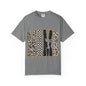 Leopard Checker MAMA Tee — Vintage-Inspired Mama Shirt with Bow Graphic