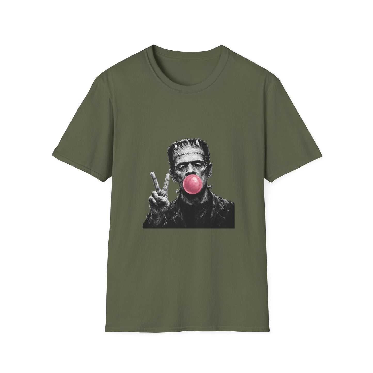Frankenstein Bubblegum T-Shirt — Funny Retro Monster Graphic Tee