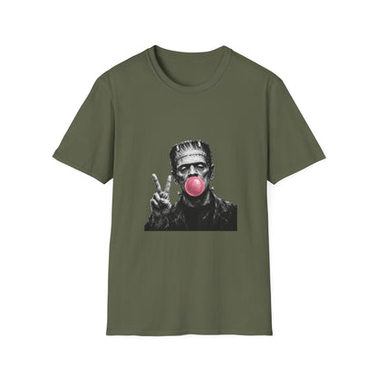 Frankenstein Bubblegum T-Shirt — Funny Retro Monster Graphic Tee