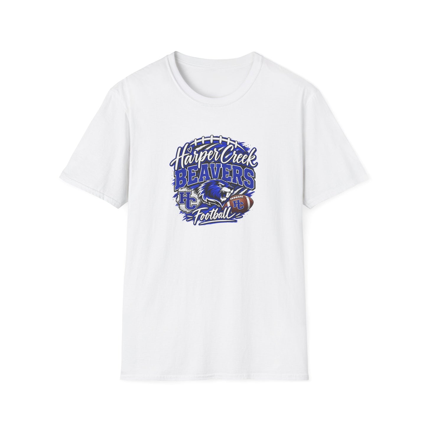 Harper Creek Beavers Football T-Shirt — Team Logo Tee