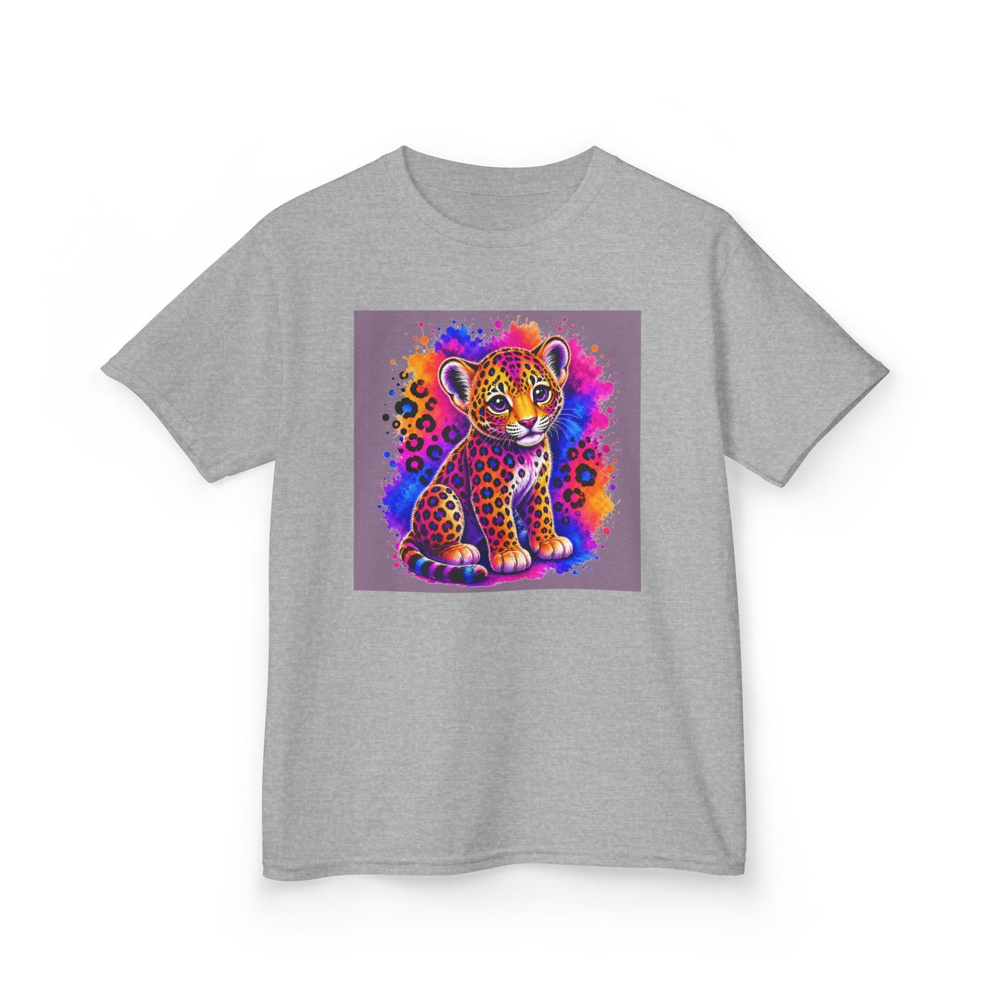 Kids Tee — Colorful Neon Leopard Cub Graphic Shirt
