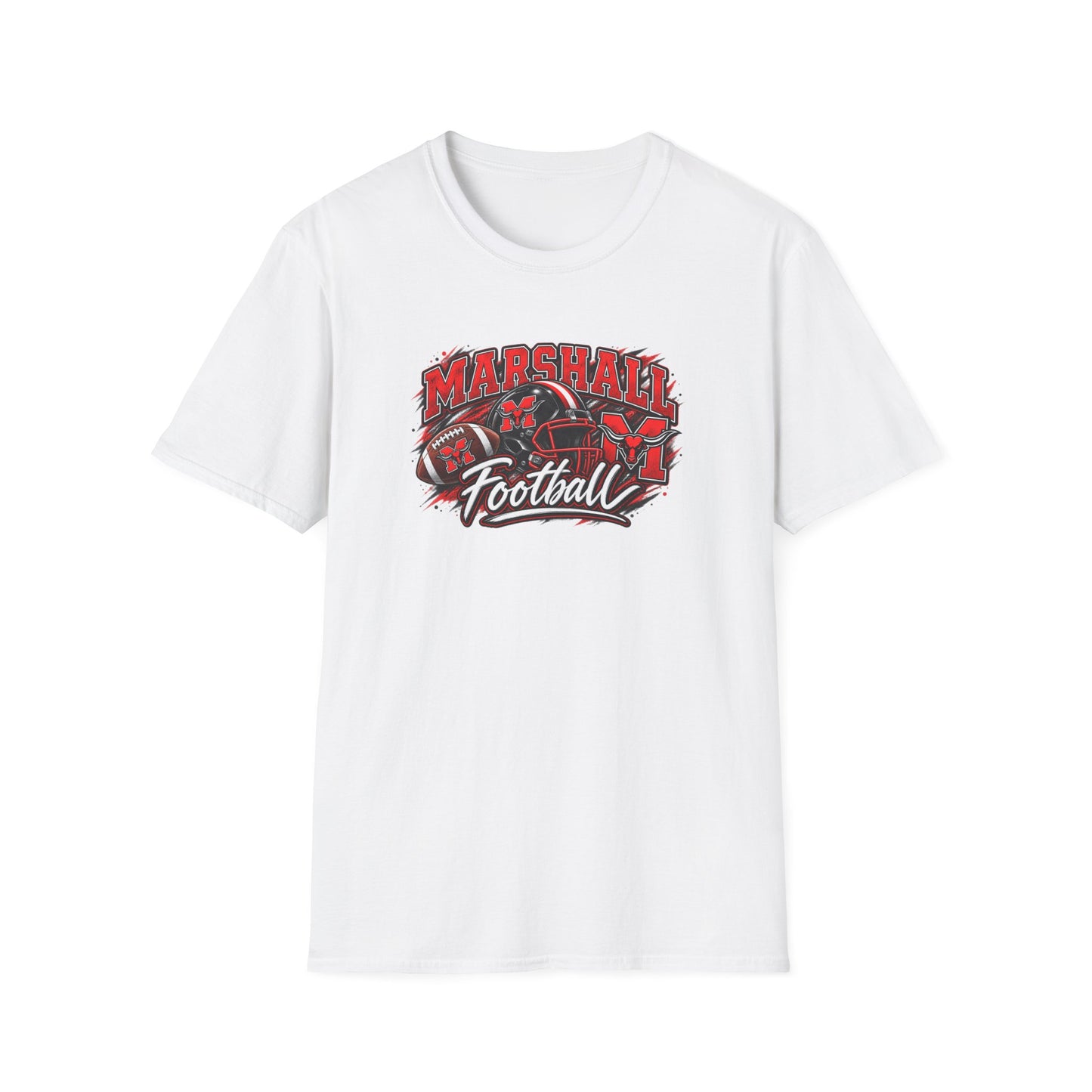 Marshall Football T-Shirt — Vintage Gridiron Helmet & Football Team Tee