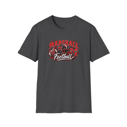 Marshall Football T-Shirt — Vintage Gridiron Helmet & Football Team Tee