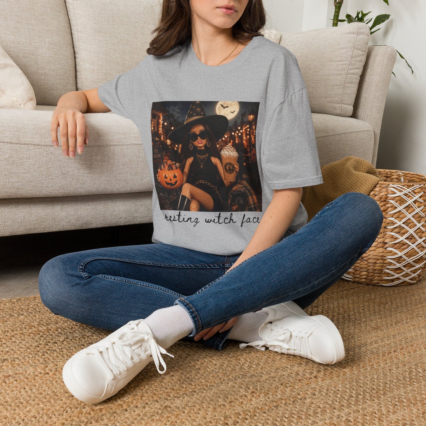 Halloween Witch Tee — 'Resting Witch Face' Graphic T-Shirt