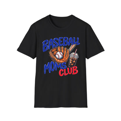 Baseball Moms Club T‑Shirt — Cute Baseball Glove & Snack Design