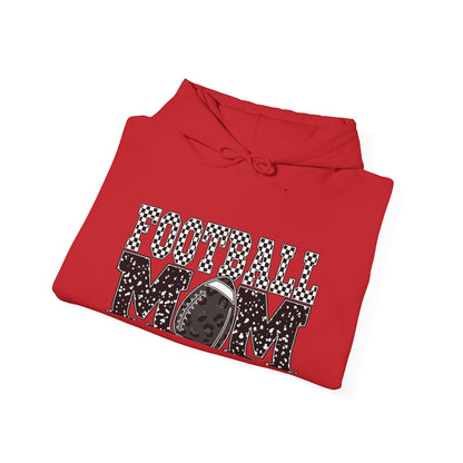 Football Mom Hoodie - Vintage Grunge Football Graphic