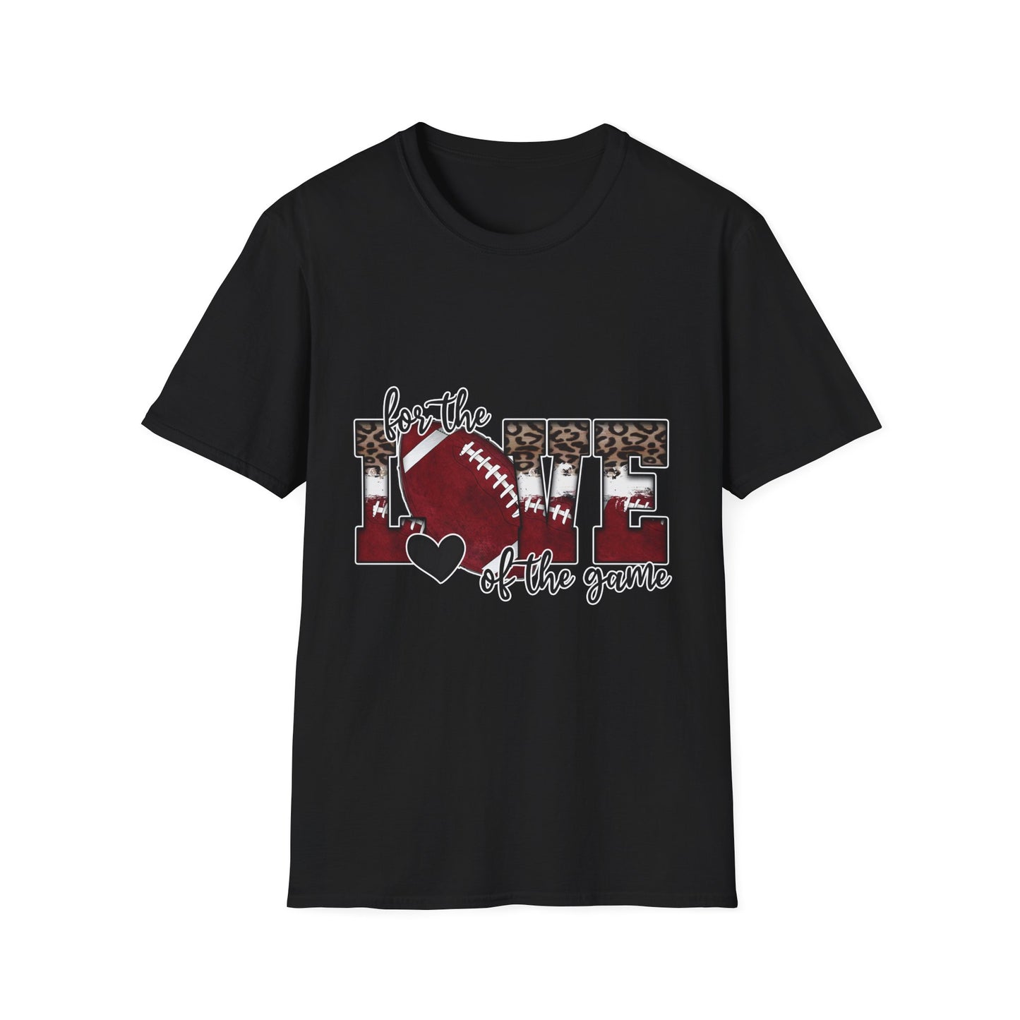 Football Mom Tee — "For the Love of the Game" Leopard Accent
