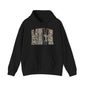 Cowhide Patchwork Hoodie — Leopard & Flag Graphic Pullover