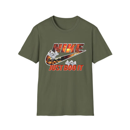 Halloween 'Just Boo It' Graphic T-Shirt — Playful Ghost Nike-Inspired Design