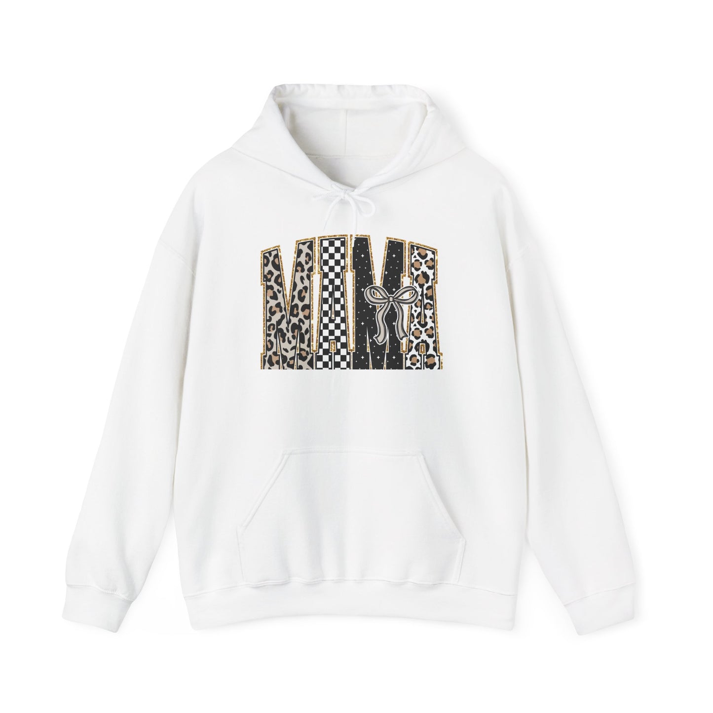 Cowhide Patchwork Hoodie — Leopard & Flag Graphic Pullover
