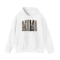 Cowhide Patchwork Hoodie — Leopard & Flag Graphic Pullover