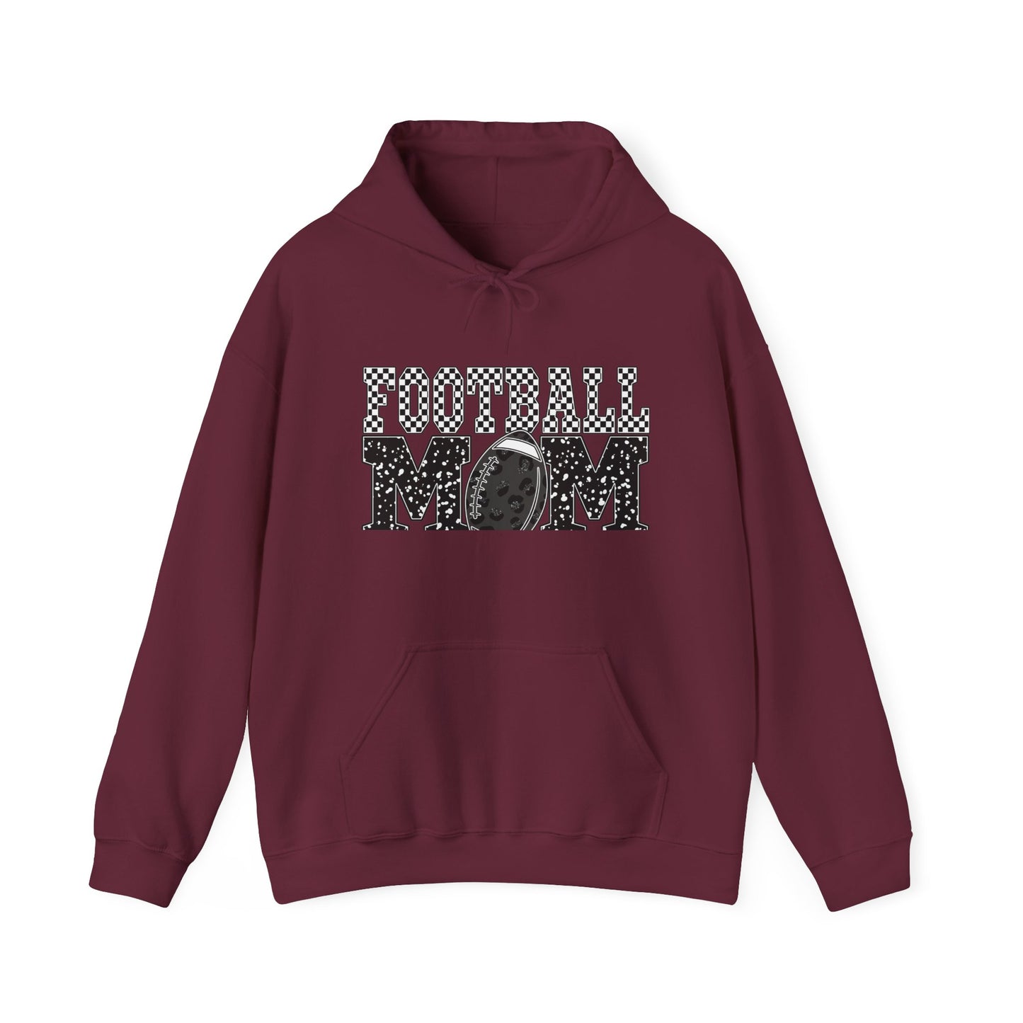 Football Mom Hoodie - Vintage Grunge Football Graphic