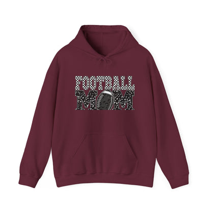 Football Mom Hoodie - Vintage Grunge Football Graphic