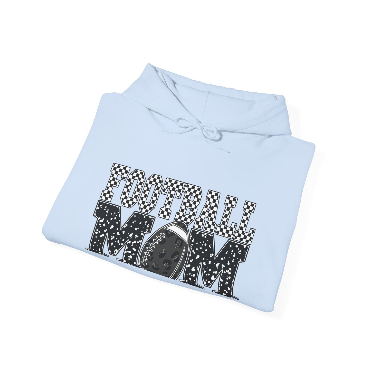 Football Mom Hoodie - Vintage Grunge Football Graphic