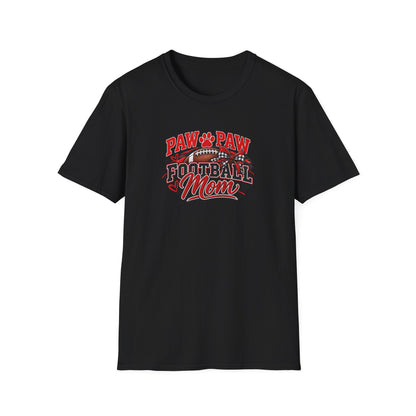Paw Paw Football Mom T-Shirt — Cute Paw Print Football Mom Tee