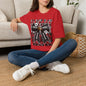 Gameday Football Bow T-Shirt — Floral Black & White Grunge Design