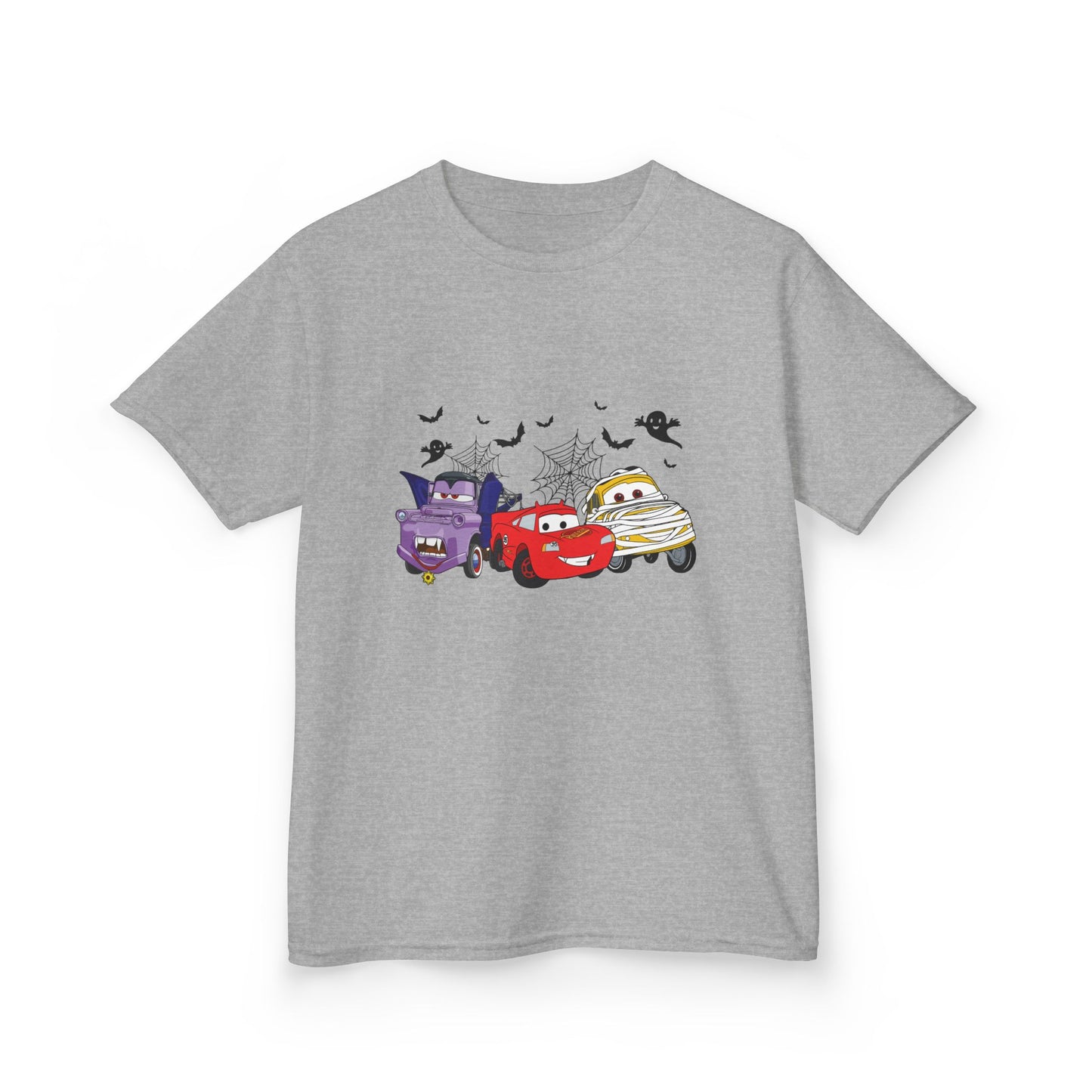 Kids Halloween Monster Cars Tee — Cute Spooky Racing Trucks Design