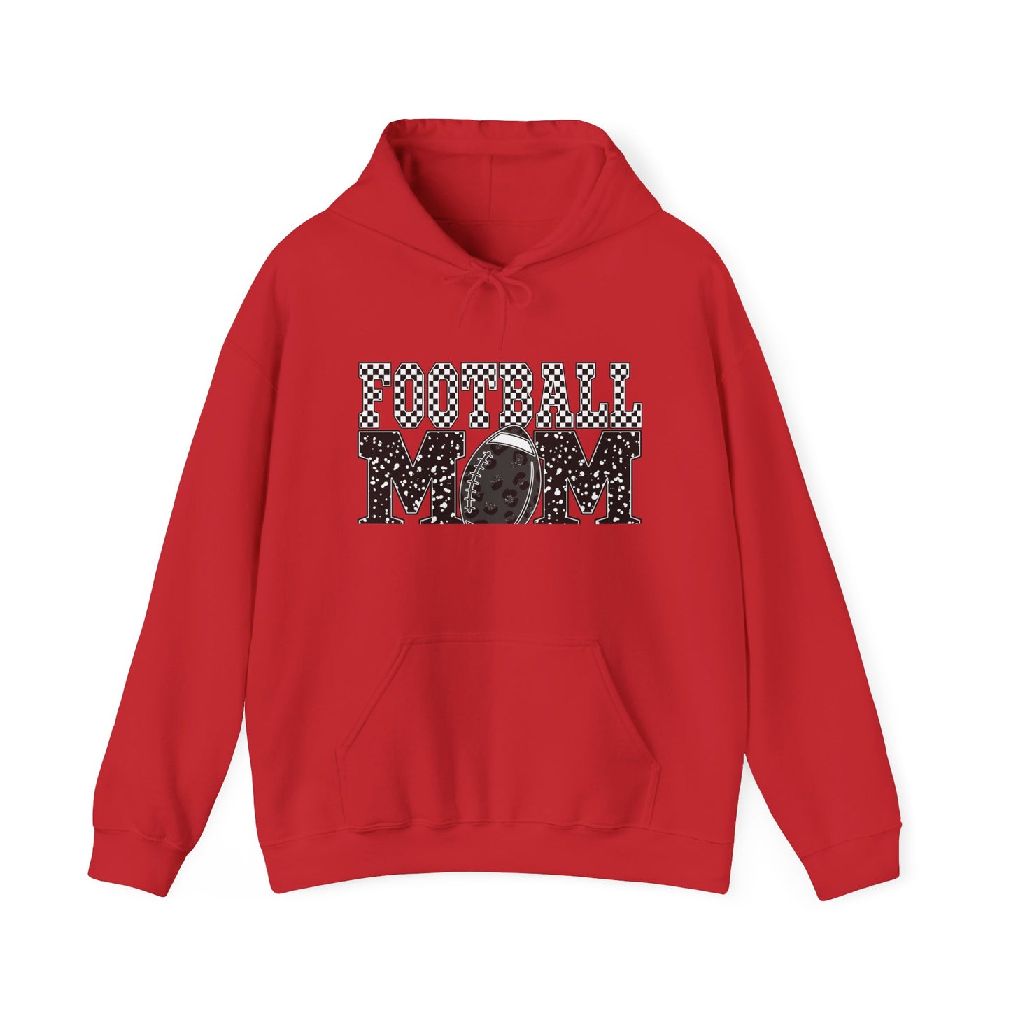 Football Mom Hoodie - Vintage Grunge Football Graphic