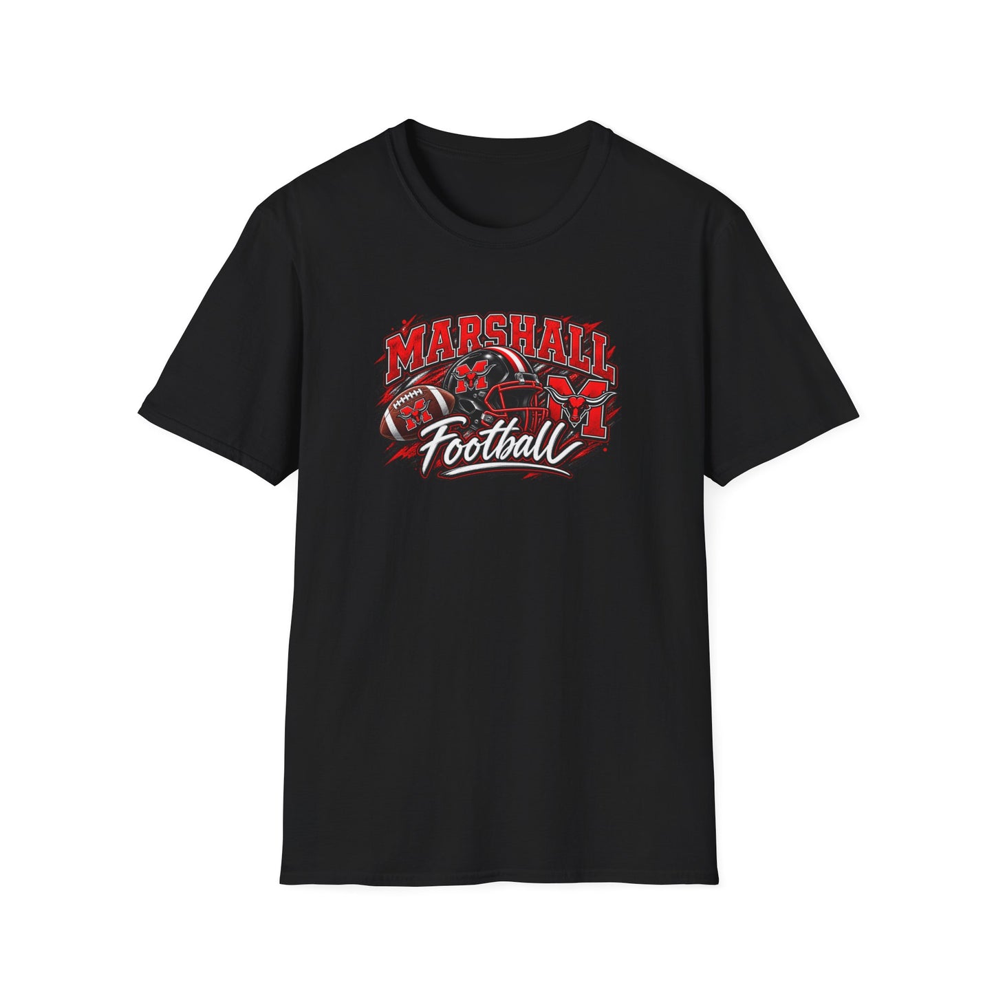 Marshall Football T-Shirt — Vintage Gridiron Helmet & Football Team Tee
