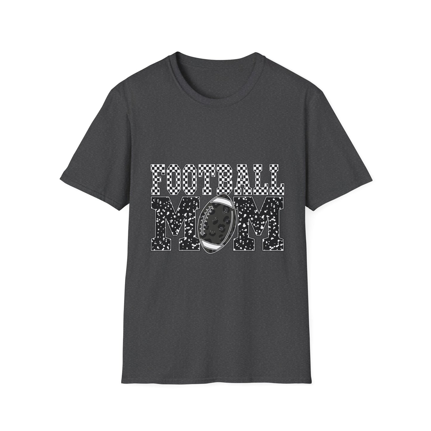 Football Mom T‑Shirt — Vintage Black & White Game Day Tee