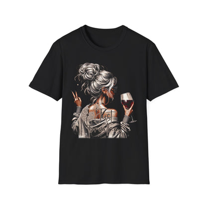 Wine & Chill Graphic T-Shirt — Messy Bun Girl Design