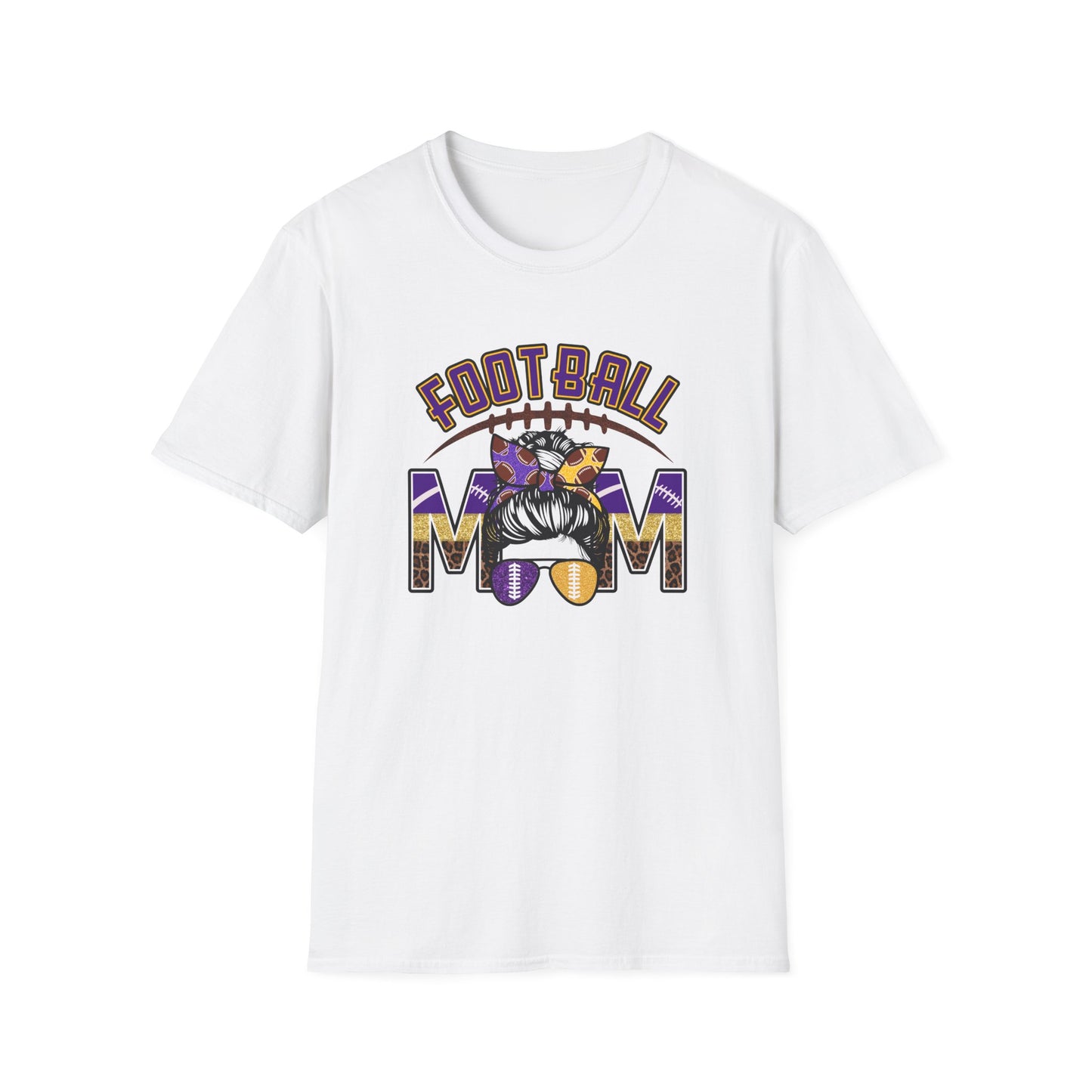 Football Mom T-Shirt — Cheer Squad Graphic Tee (Purple & Gold)