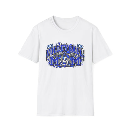 Volleyball Mom T-Shirt — Blue Team Spirit Design