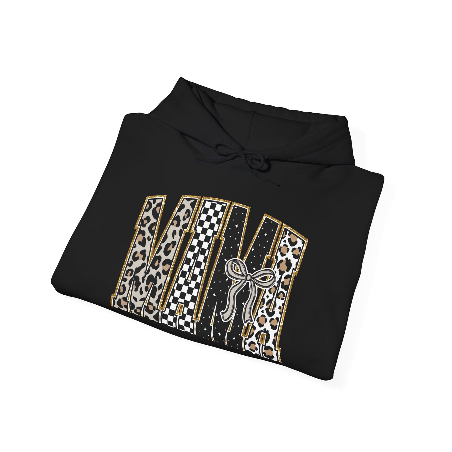 Cowhide Patchwork Hoodie — Leopard & Flag Graphic Pullover