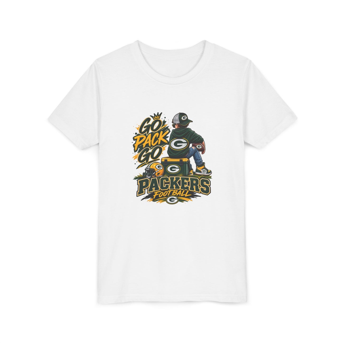 Green Bay Packers Youth Tee - "Go Pack Go" Football Kids T-Shirt