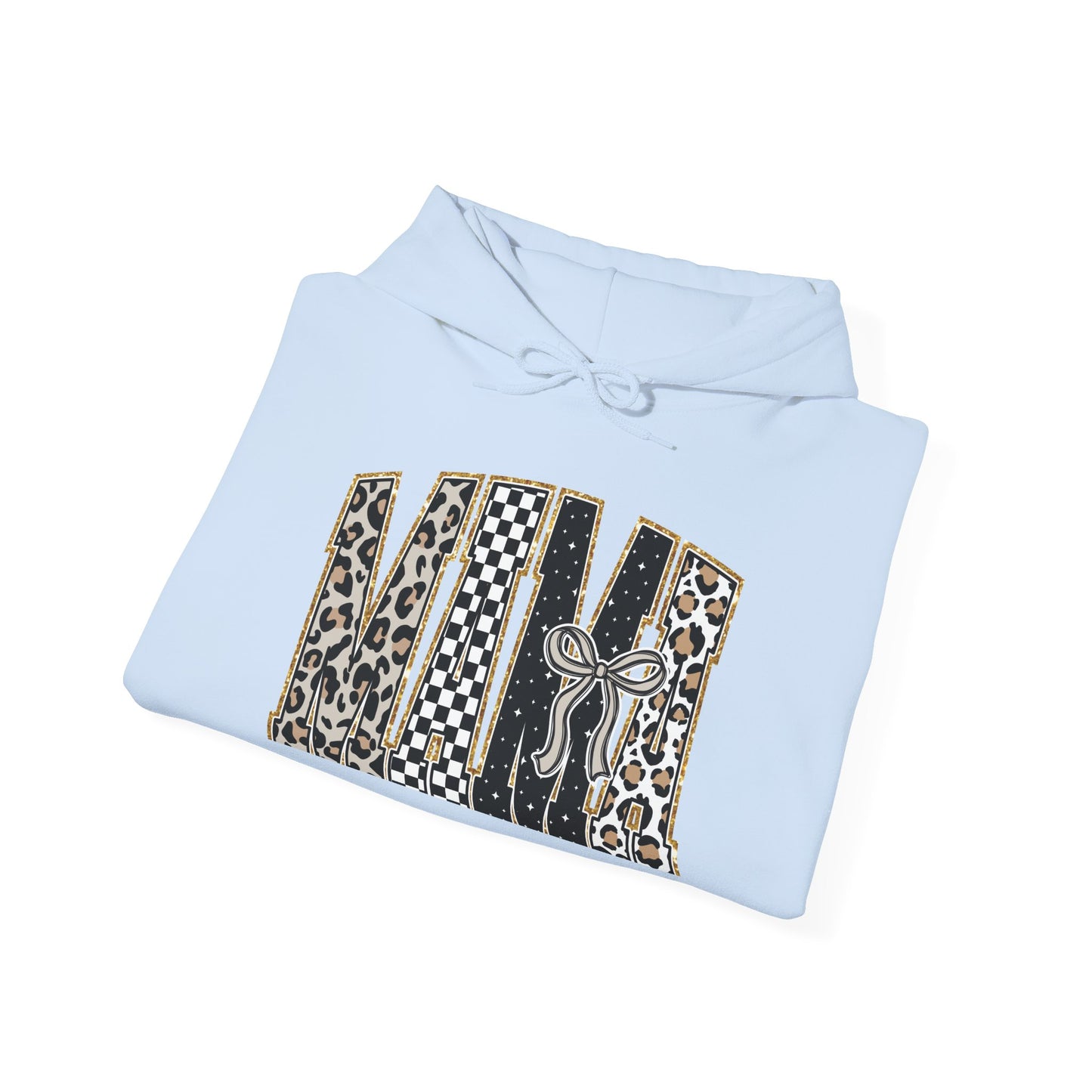Cowhide Patchwork Hoodie — Leopard & Flag Graphic Pullover