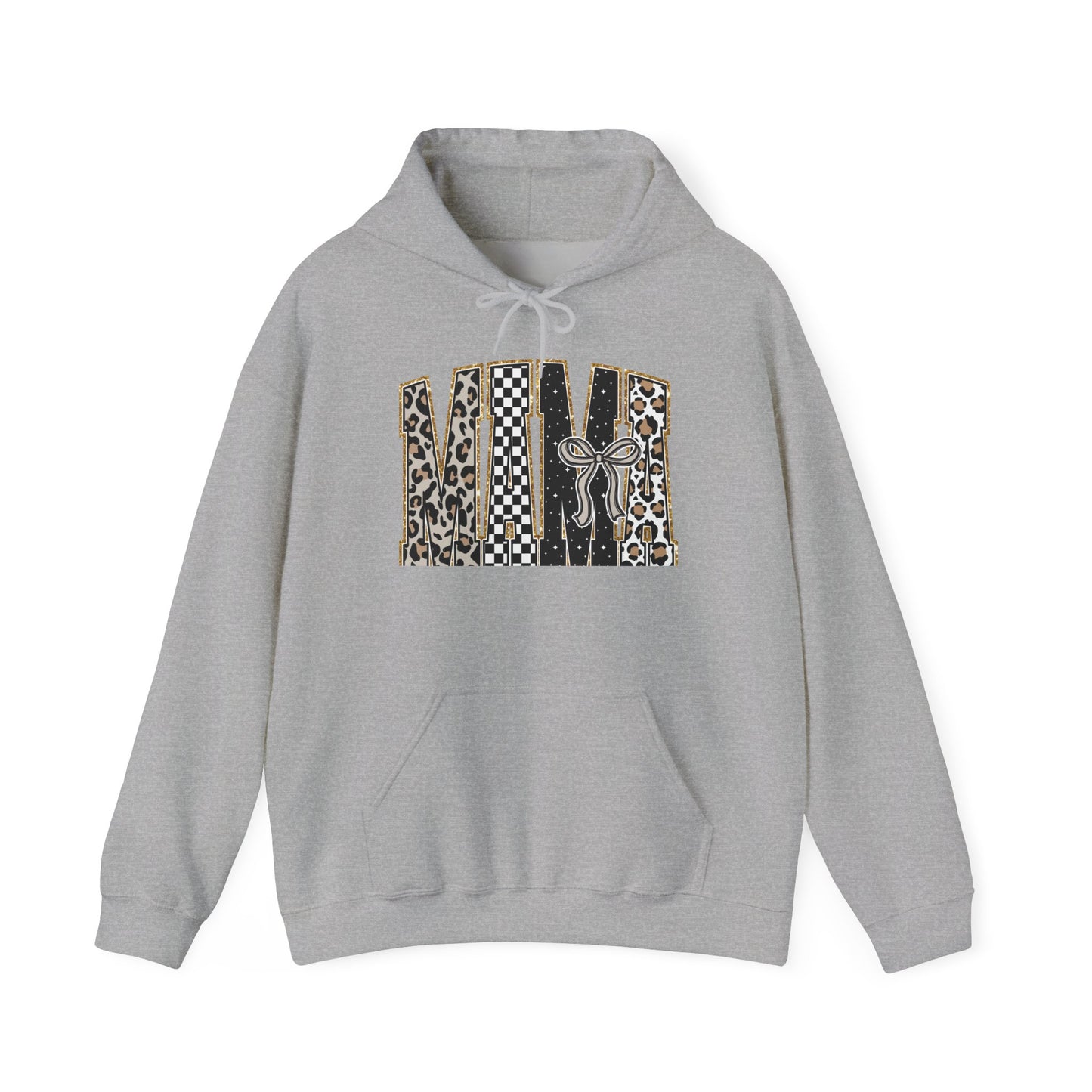 Cowhide Patchwork Hoodie — Leopard & Flag Graphic Pullover