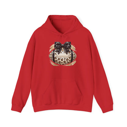 Leopard Print Pumpkin Hoodie with Black Bow — Fall Halloween Sweatshirt