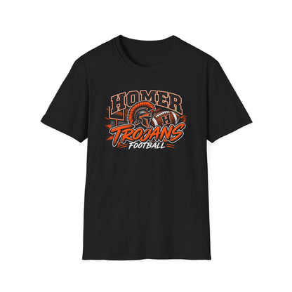 Homer Trojans Football T-Shirt — Vintage Helmet School Spirit Tee