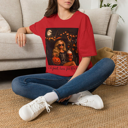Halloween Girl Graphic T‑Shirt — "I'm Just Here for the Candy"