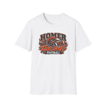 Homer Trojans Football T-Shirt — Vintage Helmet School Spirit Tee