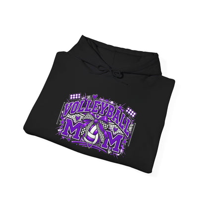 Volleyball Mom Hoodie – Purple Team Spirit Graphic