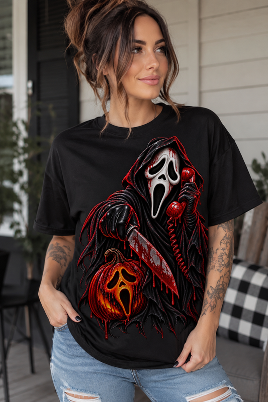 Scream Mask Horror T-Shirt — Ghostface Grim Reaper Graphic Tee