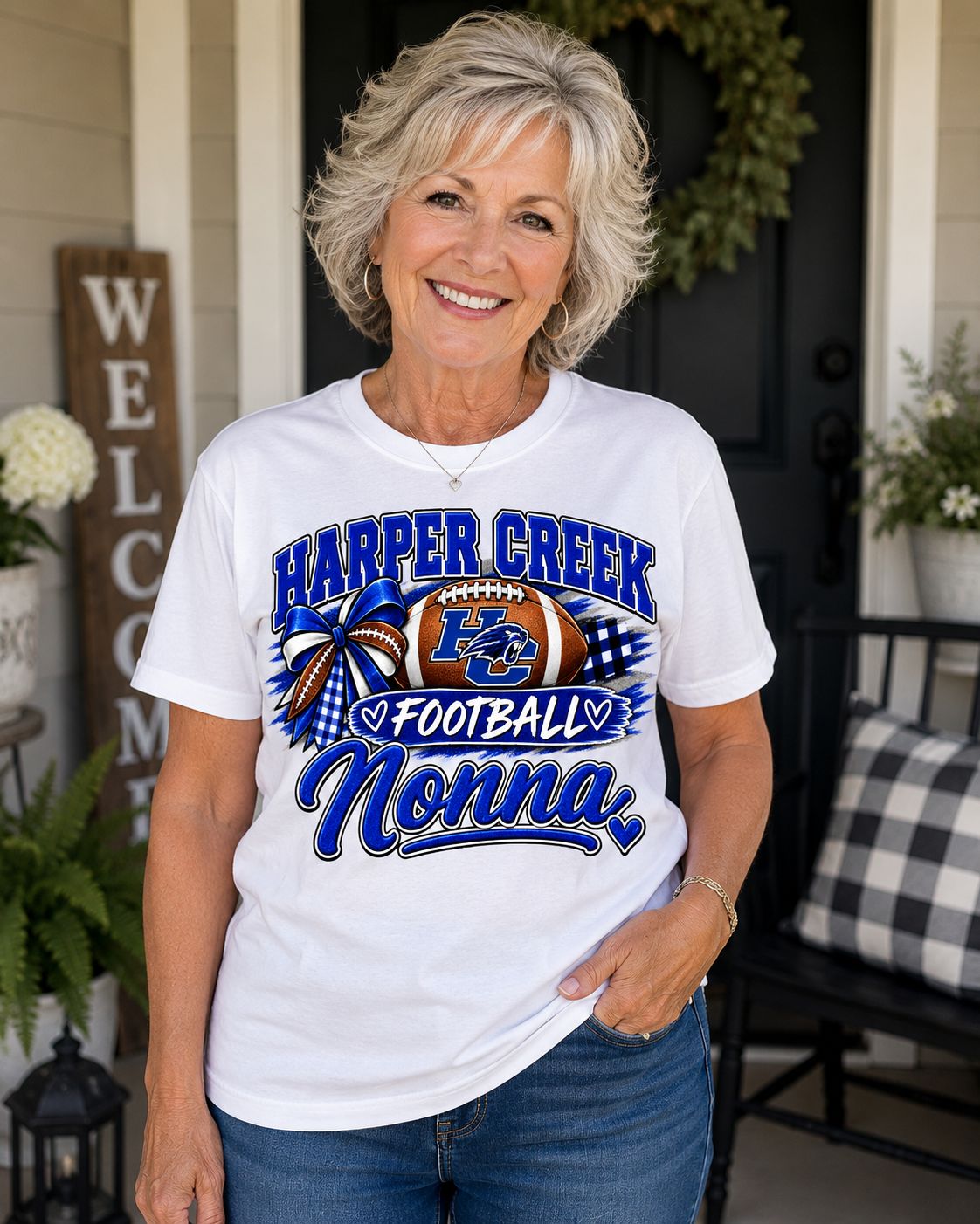 Harper Creek Football Nonna T-Shirt — Grandma Game Day Tee