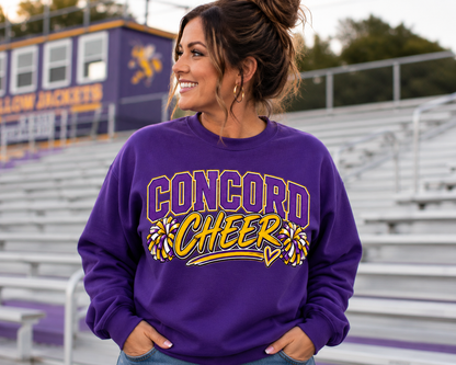 Concord Cheer Crewneck Sweatshirt — Yellow Jackets Cheerleading Mom Pullover