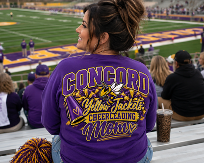 Concord Cheer Crewneck Sweatshirt — Yellow Jackets Cheerleading Mom Pullover