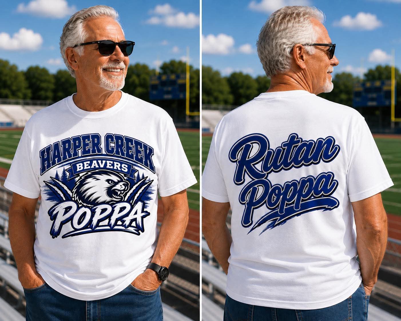 Harper Creek Poppa T‑Shirt — Mascot Tee for Proud Dads & Fans