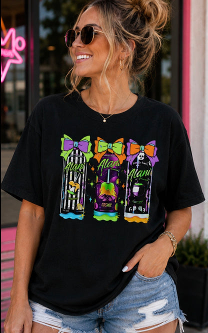 Halloween Skateboard Graphic T-Shirt — Colorful Trick-or-Treat Design